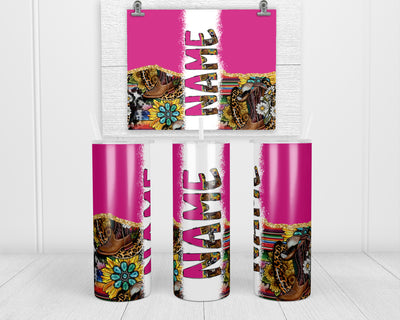 Country Pink Personalized 20oz Insulated Tumbler with Lid and Straw