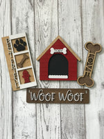 Dog Personalized Handmade Wood Wagon Interchangeable Decor Set - Sew Lucky Embroidery