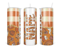 Spooky Fall Personalized 20oz Insulated Tumbler with Lid and Straw - Sew Lucky Embroidery
