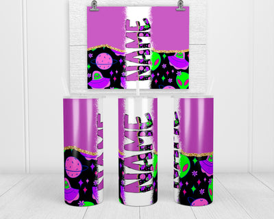 Purple Alien Personalized 20oz Insulated Tumbler with Lid and Straw