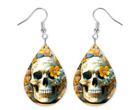 3D Boho Skull Earrings and Necklace Set - Sew Lucky Embroidery