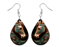 3D Horse Head Earrings and Necklace Set - Sew Lucky Embroidery