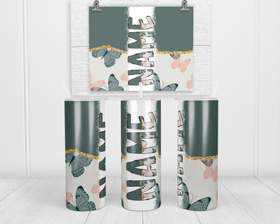 Butterflies Personalized 20oz Insulated Tumbler with Lid and Straw