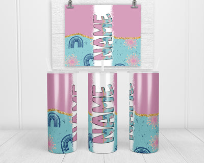 Rainbows and Fireworks Personalized 20oz Insulated Tumbler with Lid and Straw