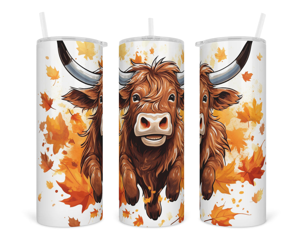 Halloween Highland Witchy Cow 20 oz insulated tumbler with lid and straw