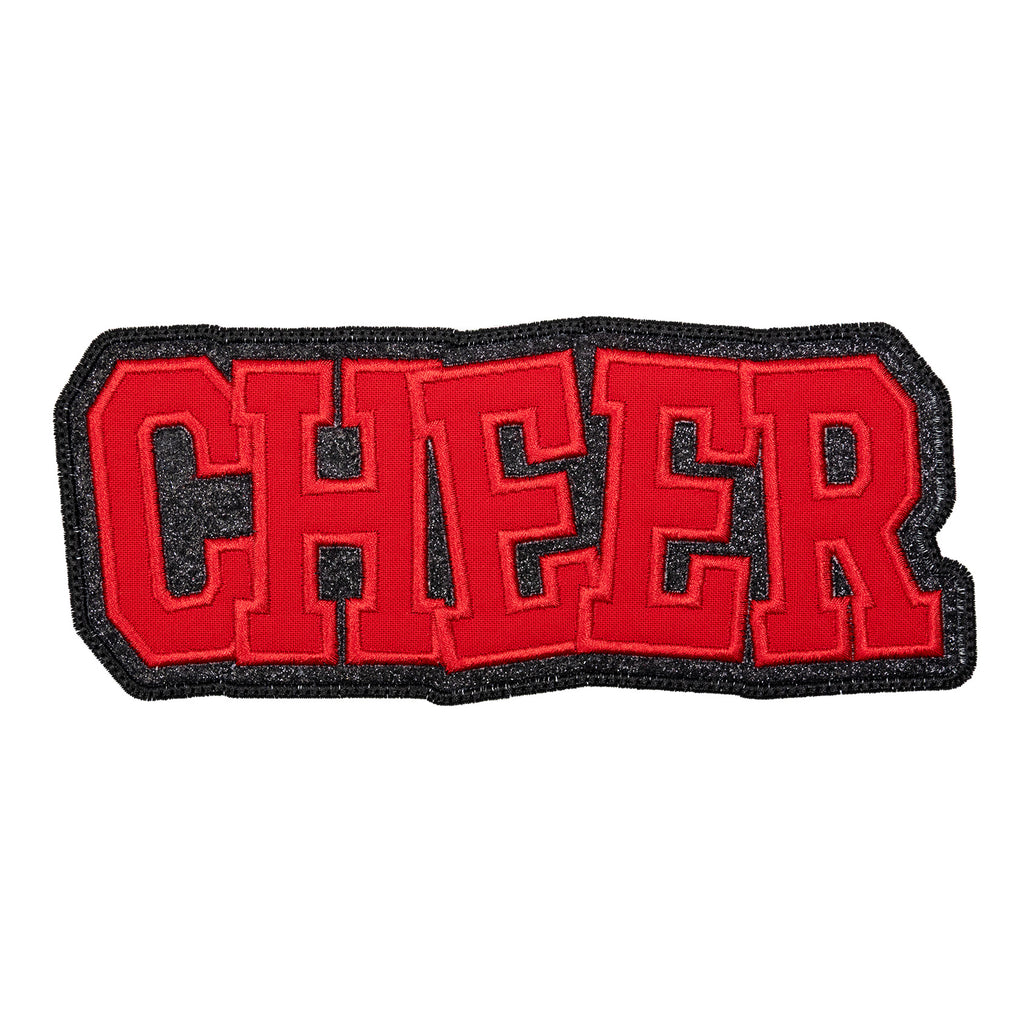 Cheer Patch with Bold Varsity Letters Embroidered Spirit Patch for Bags, Uniforms, or Jackets Iron-On or Sew-On - Sew Lucky Embroidery