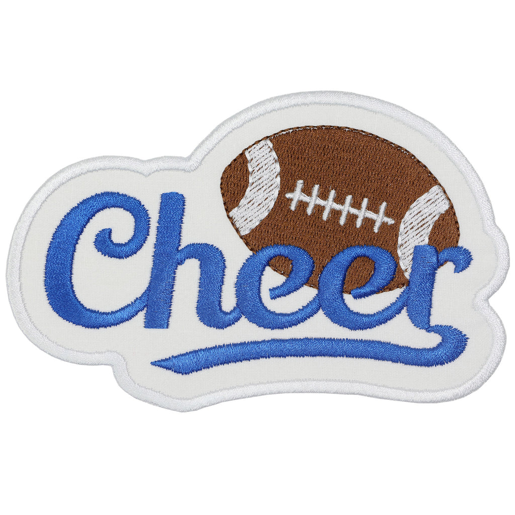 Cheer Football Patch Embroidered Cheer Leading and Football Spirit Patch for Bags, Jackets, or Game Day Wear Iron-On or Sew-On - Sew Lucky Embroidery