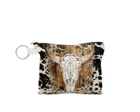 Cow Skull and Cow Print Coin Purse - Sew Lucky Embroidery