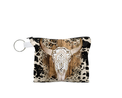 Cow Skull and Cow Print Coin Purse