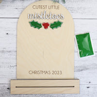 DIY Wood Sign Kit - "Cutest Little Mistletoes" Holiday Keepsake - Sew Lucky Embroidery