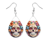 Day of the Dead Skull Earrings and Necklace Set - Sew Lucky Embroidery