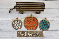 Handmade Wood Wagon Fall Thanksgiving Decor Set - Sew Lucky Embroidery