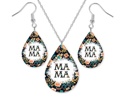 Floral Mama Earrings and Necklace Set