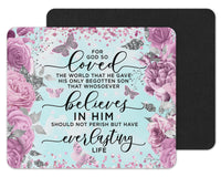 For God So Loved John 3:16 Mouse Pad - Sew Lucky Embroidery