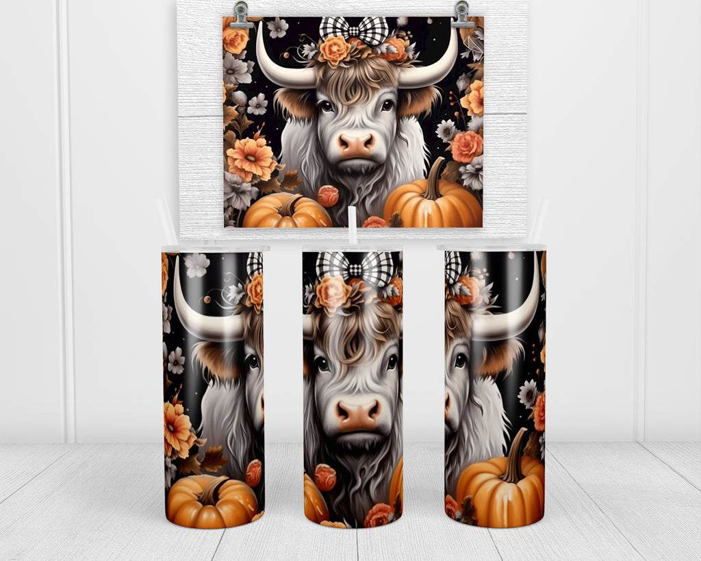Halloween Highland Witchy Cow 20 oz insulated tumbler with lid and straw