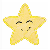 Happy Starfish Sew or Iron on Embroidered Patch