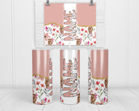 Highland Cows Pink Personalized 20oz Insulated Tumbler with Lid and Straw - Sew Lucky Embroidery