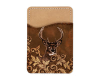 Faux Leather Deer Phone Wallet - Sew Lucky Embroidery