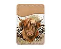 Leopard Highland Bull Phone Wallet - Sew Lucky Embroidery