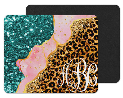 Leopard and Sparkles Personalized Mouse Pad