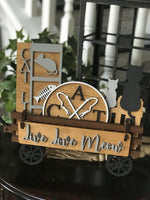 Cat Lovers Handmade Wood Wagon Interchangeable Decor Set - Sew Lucky Embroidery