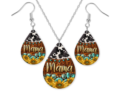 Mama Country Earrings and Necklace Set