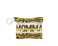 Momma Leopard and Sunflowers Coin Purse - Sew Lucky Embroidery