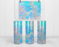 Mother of Pearl with Glitter 20 oz insulated tumbler with lid and straw - Sew Lucky Embroidery