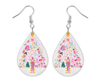 Nutcracker Christmas Tree Earrings or Necklace Set - Sew Lucky Embroidery