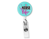 Nurse Life Checkered Badge Reel - Sew Lucky Embroidery