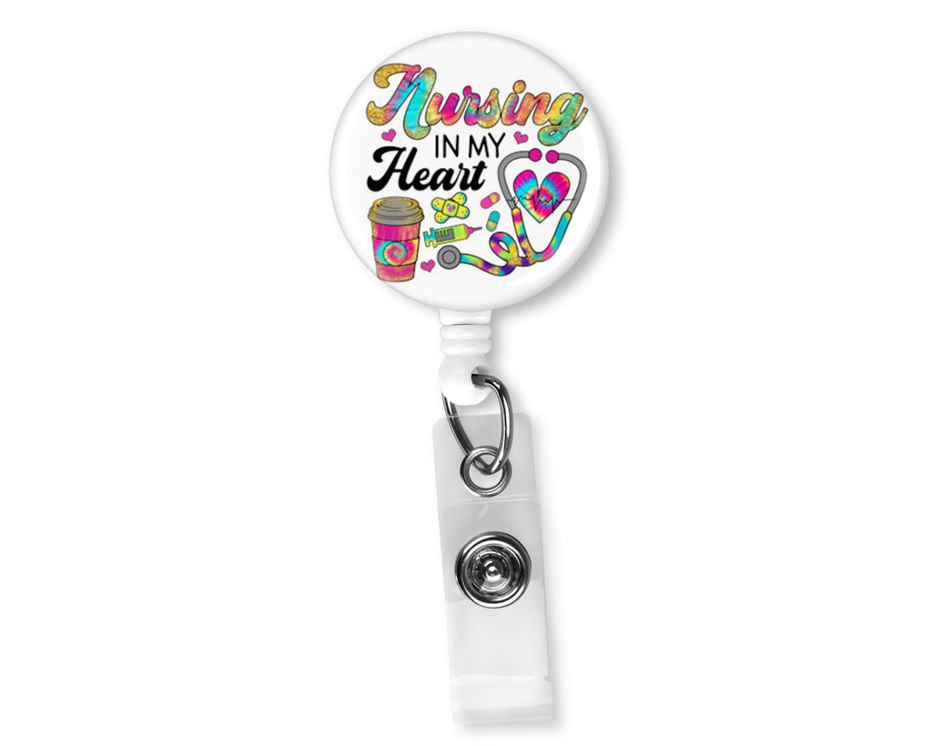 Nursing in My Heart Badge Reel - Sew Lucky Embroidery
