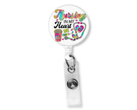 Nursing in My Heart Badge Reel - Sew Lucky Embroidery