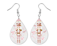 Nutcracker Christmas Candy Earrings or Necklace Set - Sew Lucky Embroidery