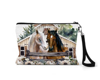 Painted Barn and Horses Makeup Bag - Sew Lucky Embroidery