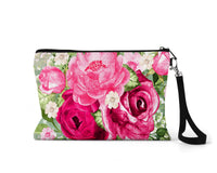 Pretty Pink Floral Makeup Bag - Sew Lucky Embroidery