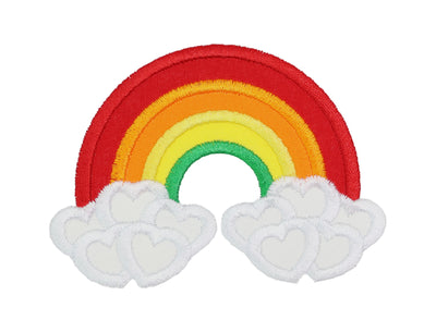 Rainbow Clouds Sew or Iron on Embroidered Patch