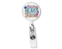 Resting Nurse Face Badge Reel - Sew Lucky Embroidery