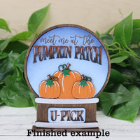 DIY Blank Snow Globe Kit - Meet Me At The Pumpkin Patch - Sew Lucky Embroidery