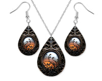 Spooky Dreams Earrings and Necklace Set - Sew Lucky Embroidery