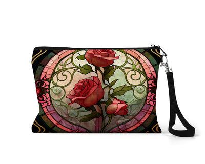 Stain Glass Roses Makeup Bag