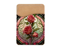 Stained Glass Roses Phone Wallet - Sew Lucky Embroidery