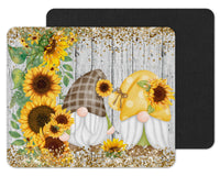 Sunflower Gnomes Mouse Pad - Sew Lucky Embroidery