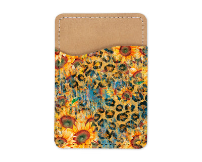 Sunflower and Leopard Wash Phone Wallet