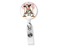 Swinging Cow Badge Reel - Sew Lucky Embroidery