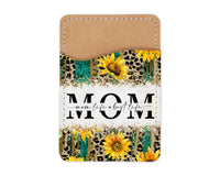 Teal Mom Life Sunflowers and Leopard Phone Wallet - Sew Lucky Embroidery