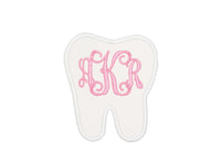Monogram Custom Personalizede Tooth Patch your choice of sew on or iron on patch - Sew Lucky Embroidery