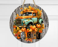 Welcome Fall Truck Door Hanger - Sew Lucky Embroidery