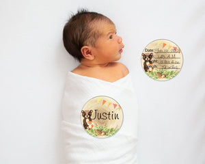 Baby Boy Woodland Milestone Gift Set