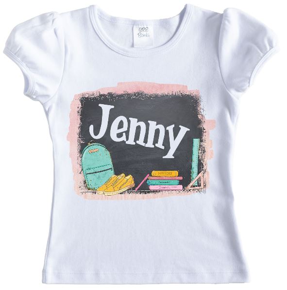 Chalkboard Name Back to School Personalized Shirt - Sew Lucky Embroidery