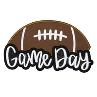 Game Day Football Patch Embroidered Iron-On or Sew-On Patch for Spirit Wear, Jackets, Backpacks, or Game Day Accessories - Sew Lucky Embroidery